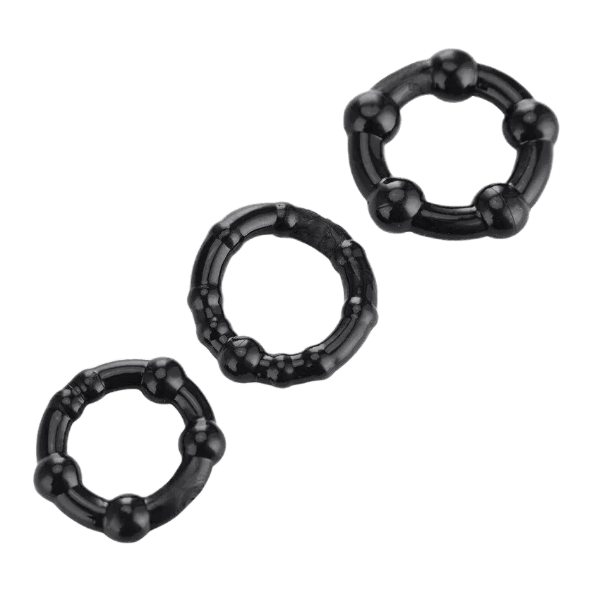 Textured Three-Ring Set — product view, view 1